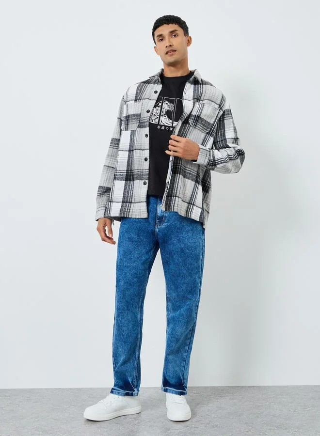 Men Blue Pastel Wash Relaxed Fit Jeans